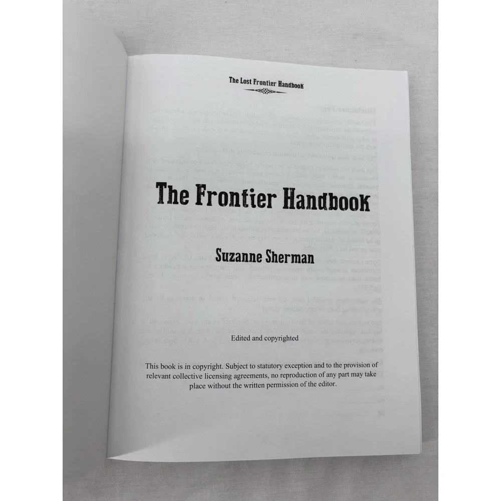The Lost‎ Frontier Handbook Suzanne Sherman Out Of Print Survival Prepper RARE